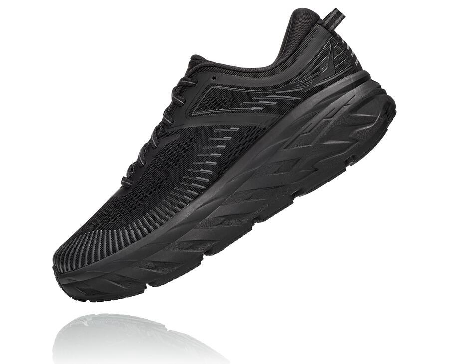 Hoka Australia One One Bondi 7 - Mens Running Shoes Black - UEAIS-0952